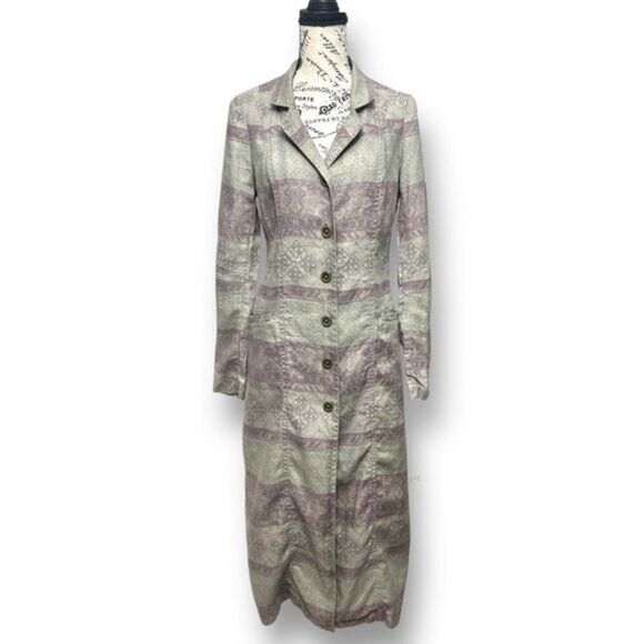 Free People XS Purple Gray Duster Jacket Boho Witchy Academia Gothic Retro Coat - Picture 1 of 6